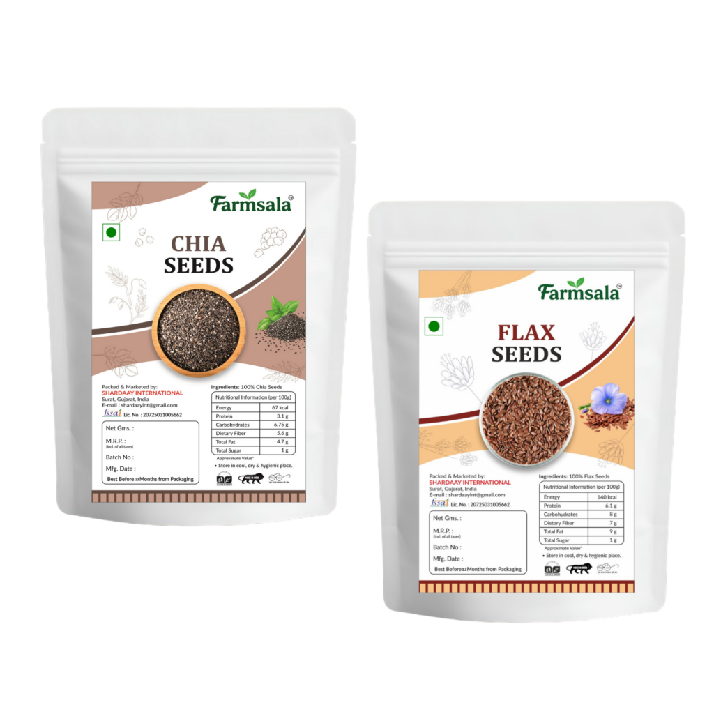 Flax Seeds & Chia Seeds Combo | Omega Rich Healthy Seeds for Daily Nutrition | 400g
