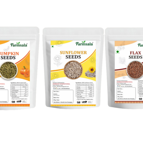 Flax, Pumpkin & Sunflower Seeds Combo | Fiber, Protein & Omega Rich Superfood Mix | 600g